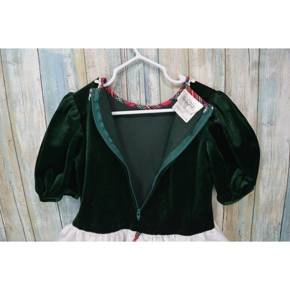 Vintage Bonnie Jean Green Velvet Layered Dress Size 4 Toddler - Picture 3 of 12